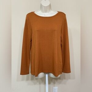 Banana Republic Women’s Brown Long Sleeve Boat Neck Comfort Soft Blouse M